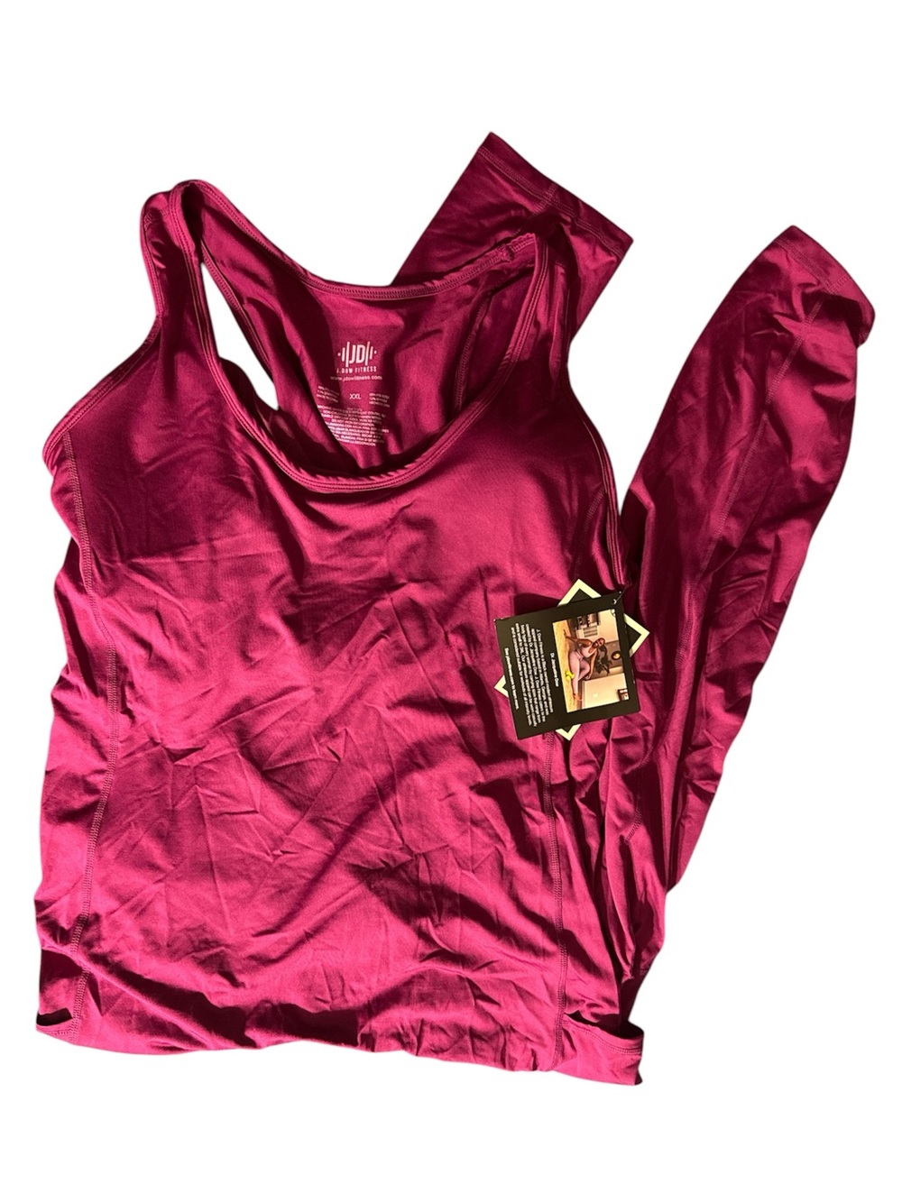NWT J. Dow Fitness Sleeveless Athletic Workout Jumpsuit / Romper Magenta XXL